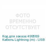 Кабель Lightning (m) - USB (m), 1м, в оплетке, 2.4A, серебристый (NONAME)